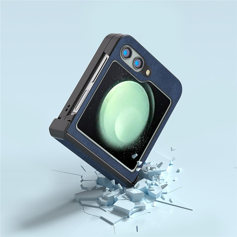 ABEEL Til Samsung Galaxy Z Flip5 5G Telefoncover PU-læder + Hård PC Hængsel Beskyttelsescover
