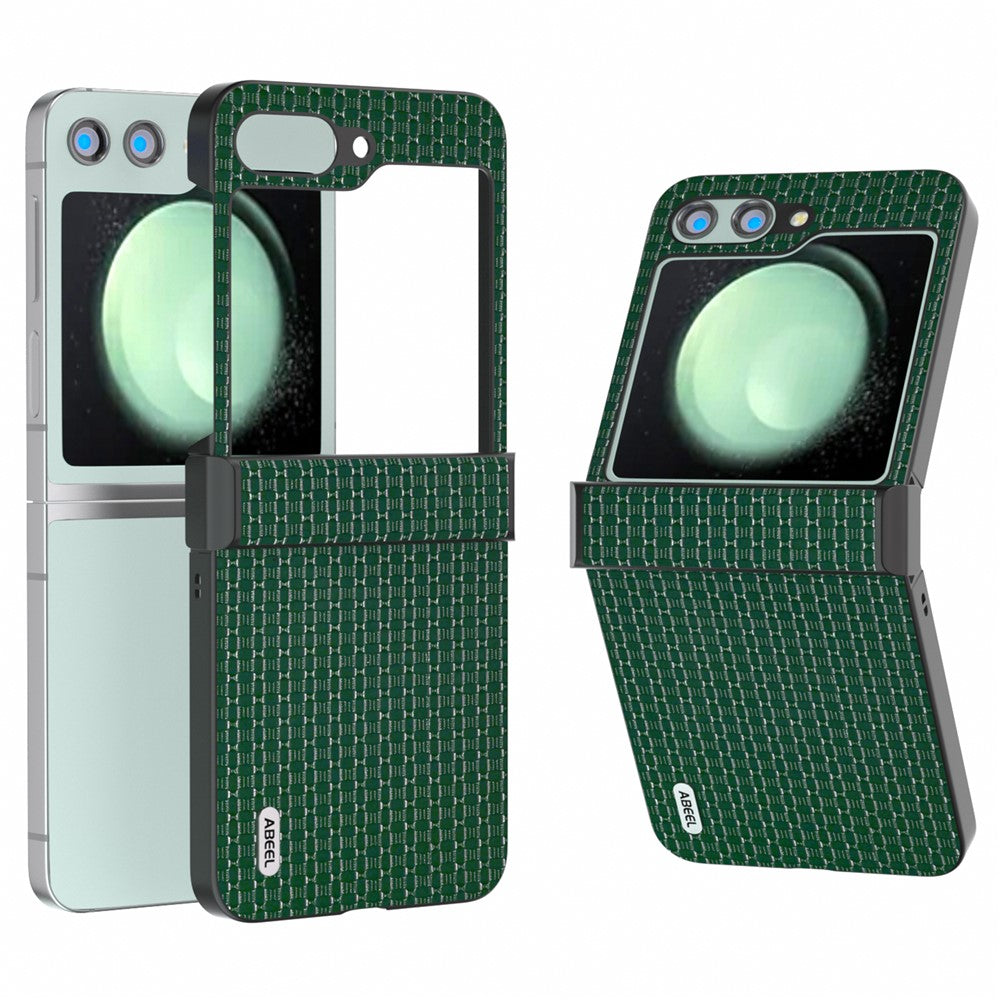 ABEEL For Samsung Galaxy Z Flip5 5G Luxury Phone Case PU Leather + Hard PC Cover