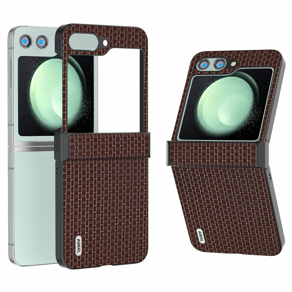 ABEEL For Samsung Galaxy Z Flip5 5G Luxury Phone Case PU Leather + Hard PC Cover