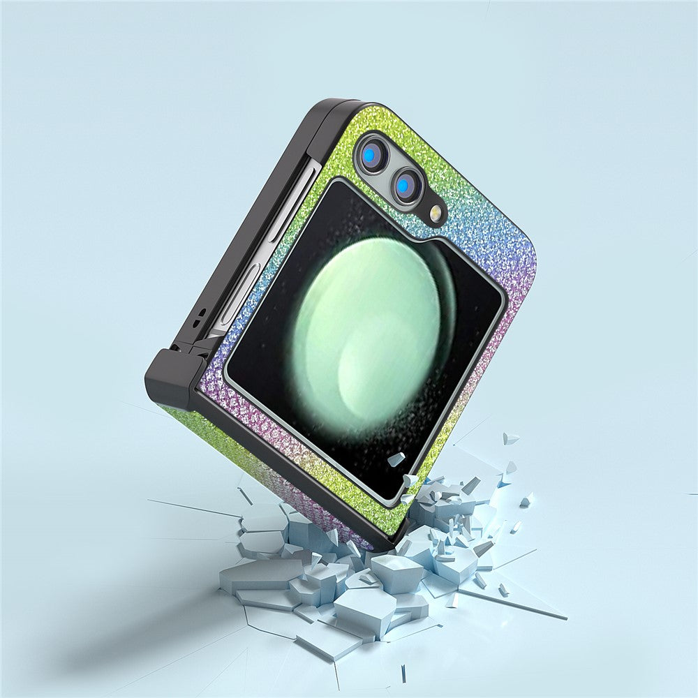 ABEEL til Samsung Galaxy Z Flip5 5G Etui Rhinsten Tekstur PU Læder+PC Telefon Beskyttende Cover