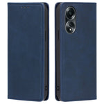 For Oppo A58 4G Case Leather Calf Texture Magnetic Closing Phone Cover