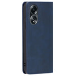 For Oppo A58 4G Case Leather Calf Texture Magnetic Closing Phone Cover