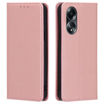 For Oppo A58 4G Case Leather Calf Texture Magnetic Closing Phone Cover