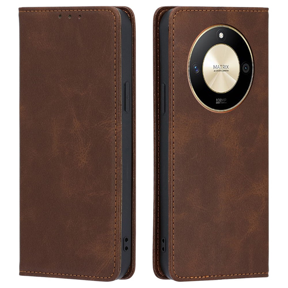 For Honor X50 5G Case Calf Texture PU Leather Phone Wallet Cover