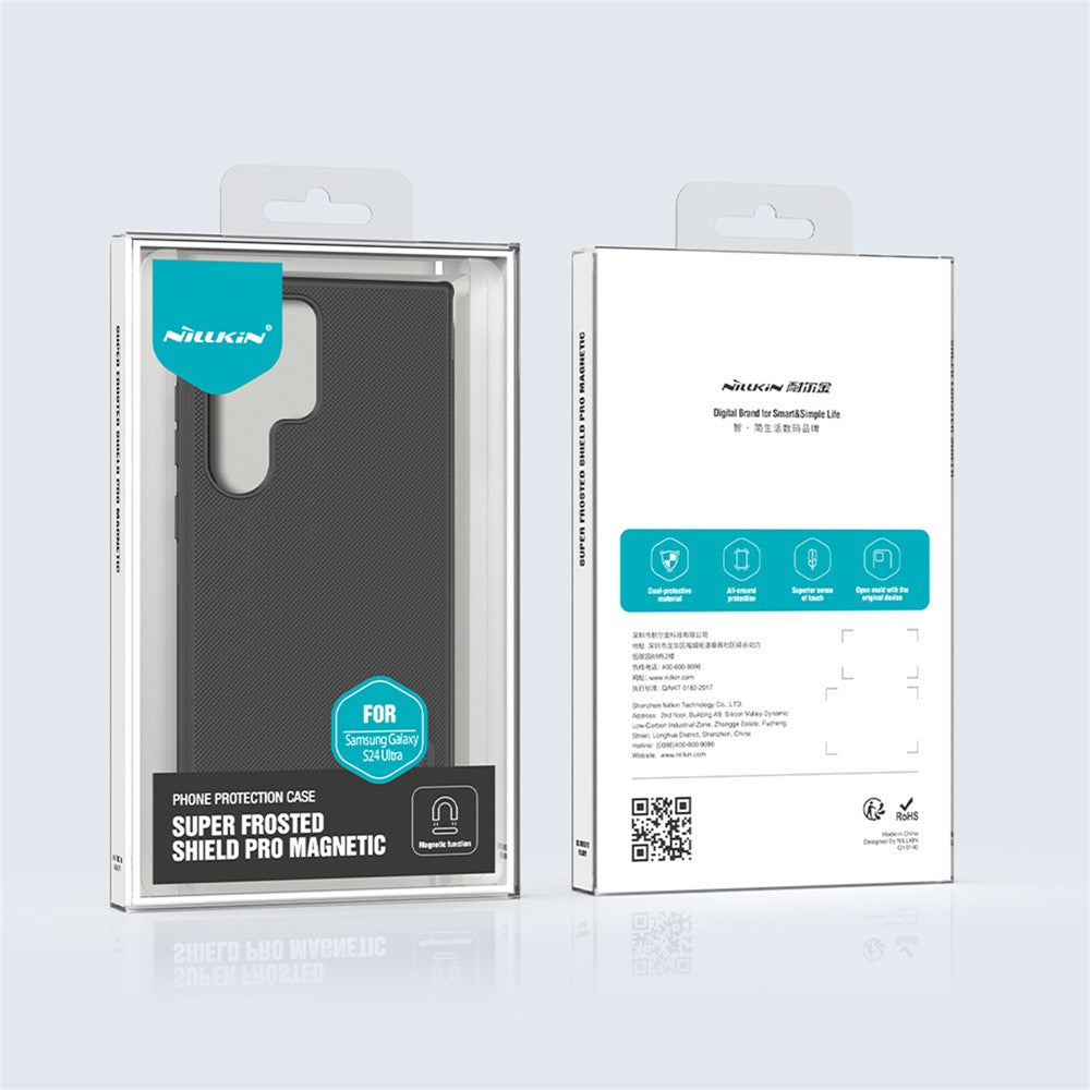 NILLKIN Frosted Shield Pro för Samsung Galaxy S24 Ultra Skal Magnetiskt PC+TPU Fallskyddande Mobilskydd