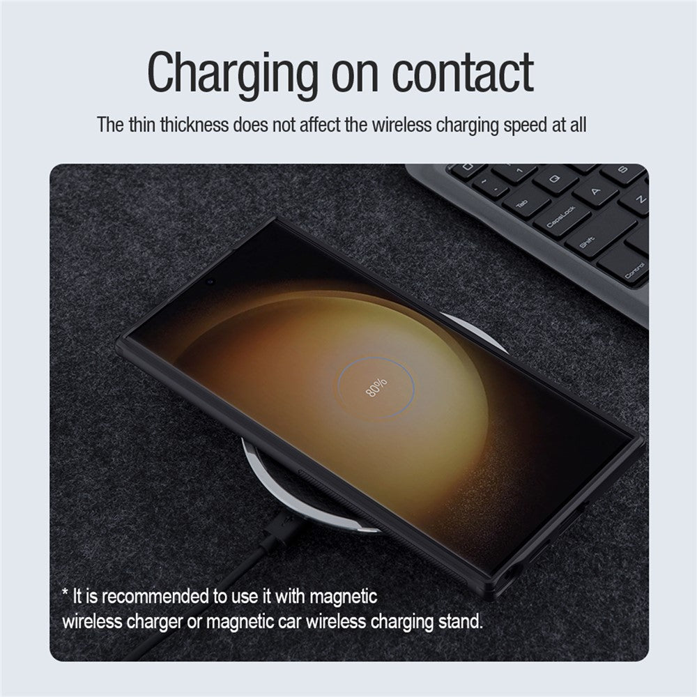 NILLKIN Frosted Shield Pro för Samsung Galaxy S24 Ultra Skal Magnetiskt PC+TPU Fallskyddande Mobilskydd