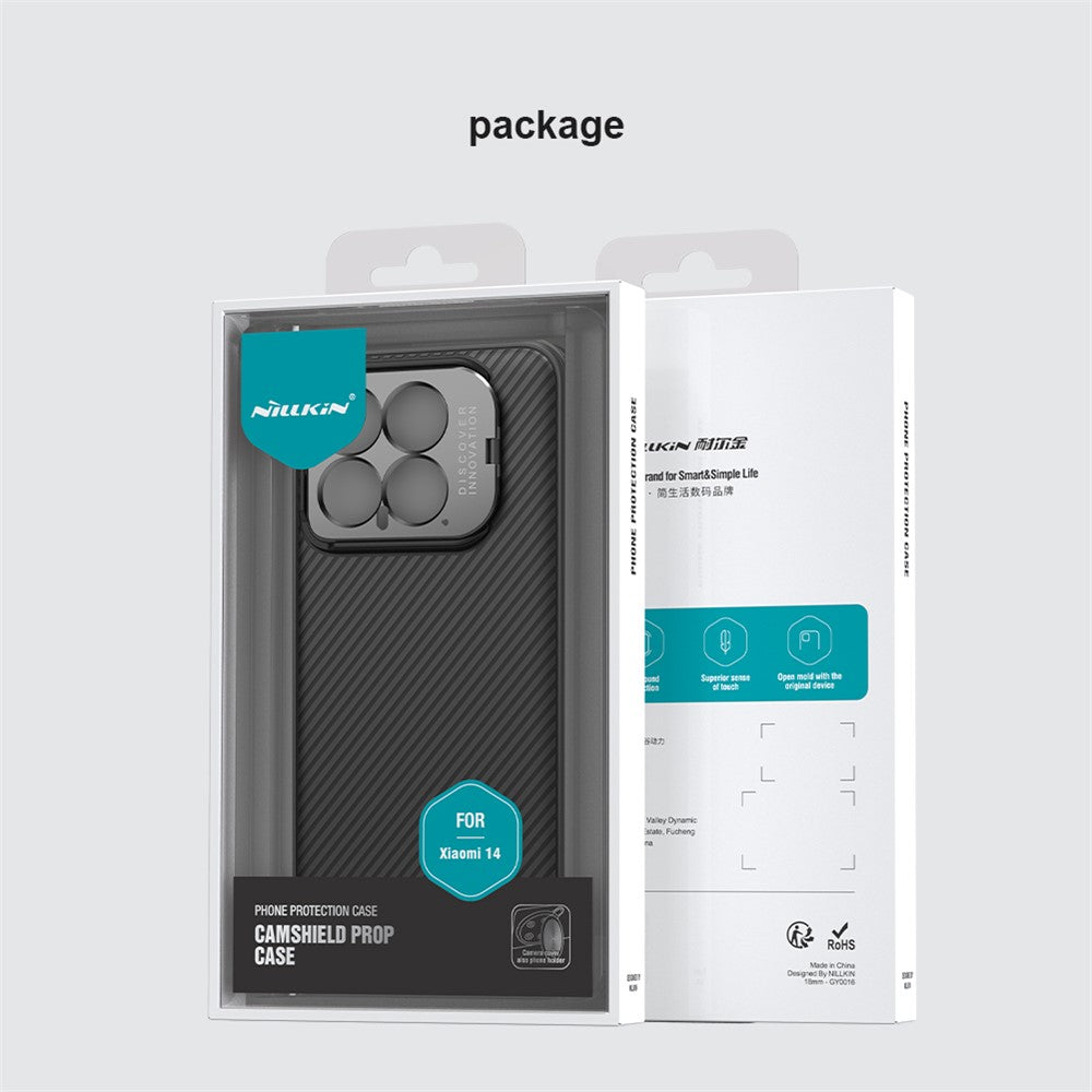 NILLKIN CamShield Prop Series for Xiaomi 14 Phone Case Camera Protection Kickstand Cover
