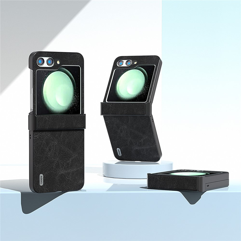 ABEEL Til Samsung Galaxy Z Flip5 5G Cover Hængseldesign Litchi-tekstur Telefoncover