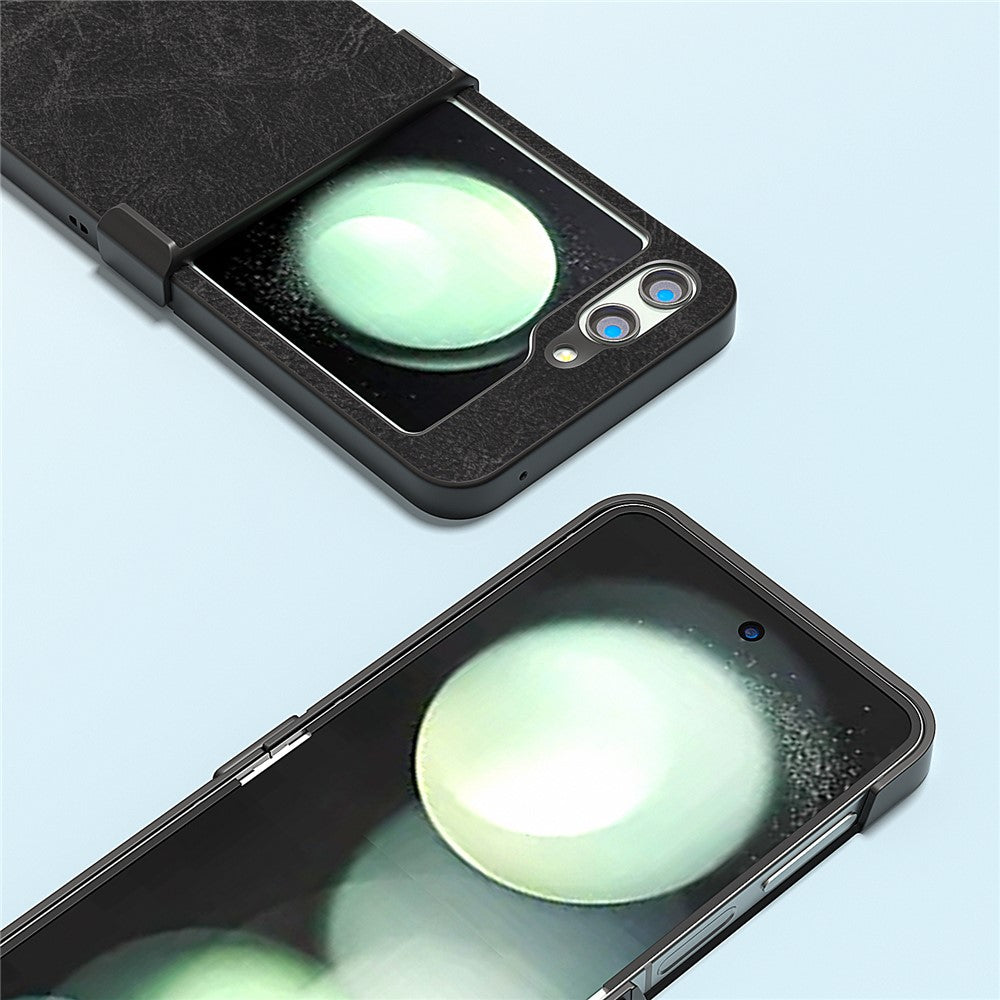 ABEEL Til Samsung Galaxy Z Flip5 5G Cover Hængseldesign Litchi-tekstur Telefoncover