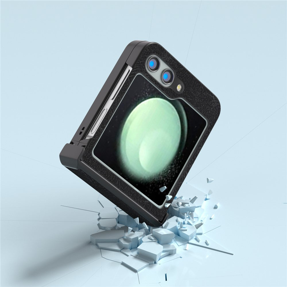 ABEEL Til Samsung Galaxy Z Flip5 5G Cover Hængseldesign Litchi-tekstur Telefoncover