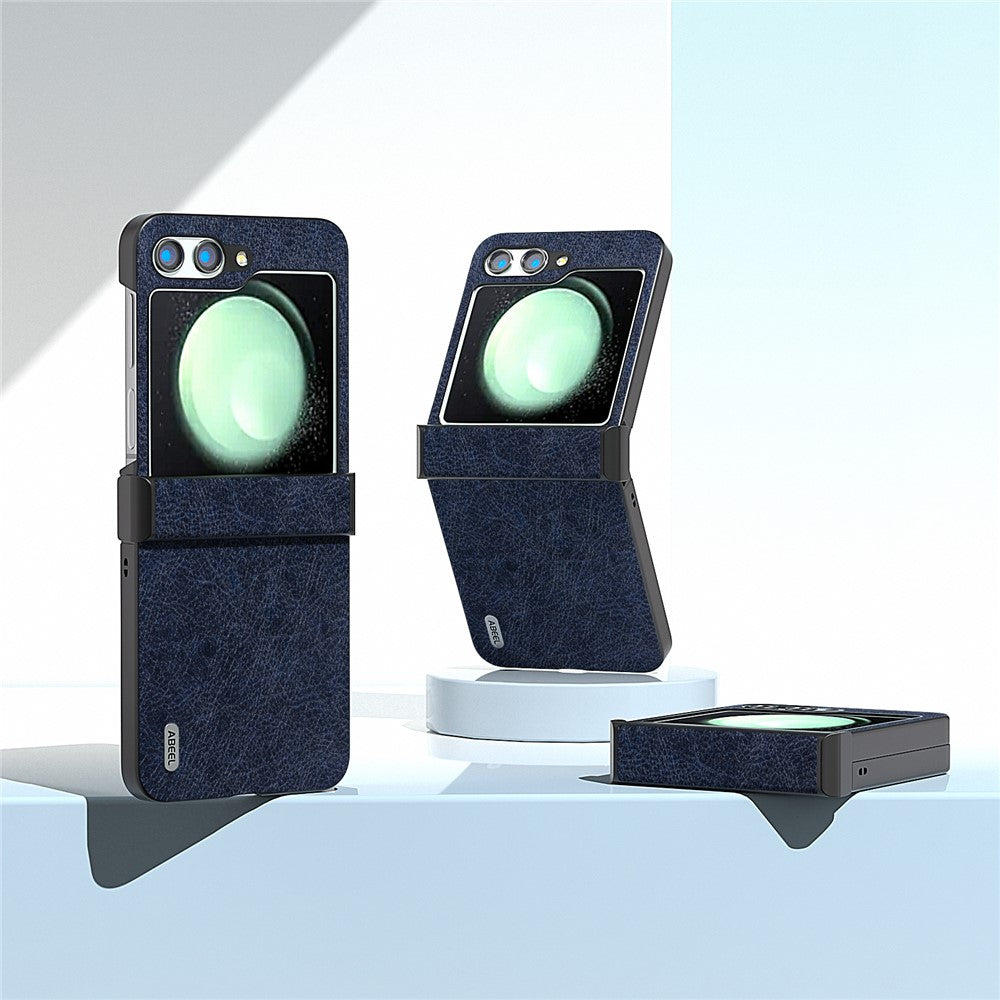 ABEEL Til Samsung Galaxy Z Flip5 5G Cover Hængsel Design Retro Læder+PC Telefoncover