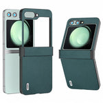 ABEEL For Samsung Galaxy Z Flip5 5G Phone Case Hinge Protection Genuine Cow Leather Back Cover