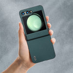 ABEEL For Samsung Galaxy Z Flip5 5G Phone Case Hinge Protection Genuine Cow Leather Back Cover