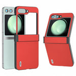 ABEEL For Samsung Galaxy Z Flip5 5G Phone Case Hinge Protection Genuine Cow Leather Back Cover