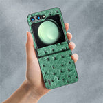 ABEEL til Samsung Galaxy Z Flip5 5G Cover med strudsetekstur, hængselbeskyttelse