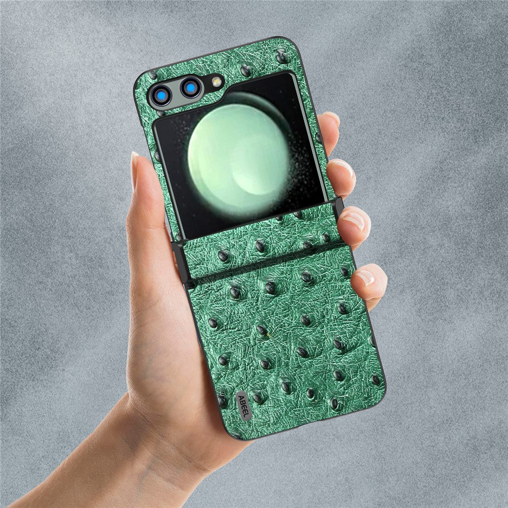 ABEEL til Samsung Galaxy Z Flip5 5G Cover med strudsetekstur, hængselbeskyttelse