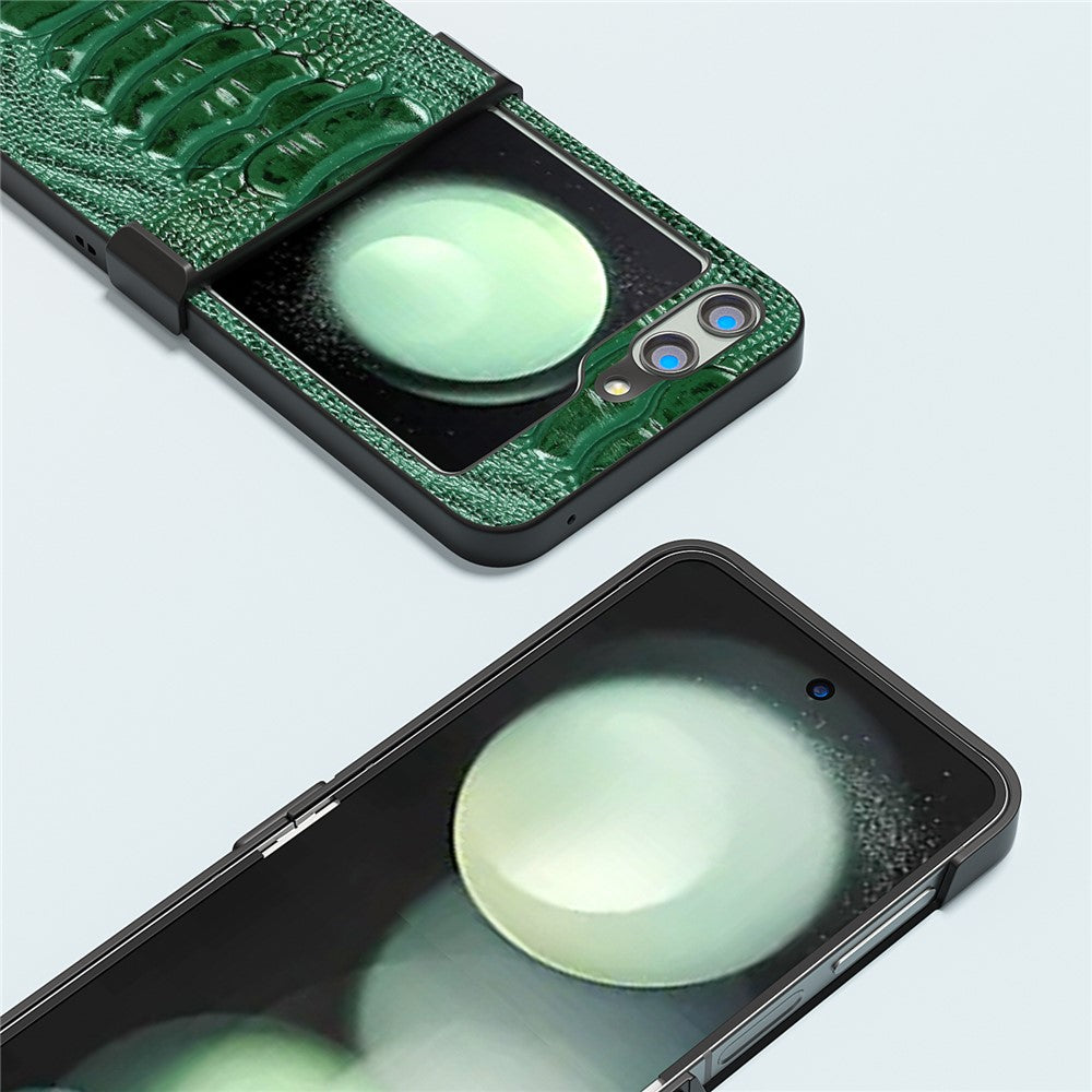 ABEEL Til Samsung Galaxy Z Flip5 5G Cover med Krokodillemønster og Hængselbeskyttelse