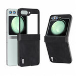 ABEEL Til Samsung Galaxy Z Flip5 5G Telefoncover PU Læder+PC Hængsel Design Cover