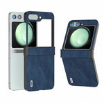 ABEEL Til Samsung Galaxy Z Flip5 5G Telefoncover PU Læder+PC Hængsel Design Cover