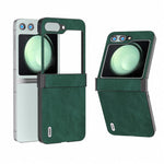 ABEEL Til Samsung Galaxy Z Flip5 5G Telefoncover PU Læder+PC Hængsel Design Cover
