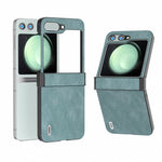 ABEEL Til Samsung Galaxy Z Flip5 5G Telefoncover PU Læder+PC Hængsel Design Cover