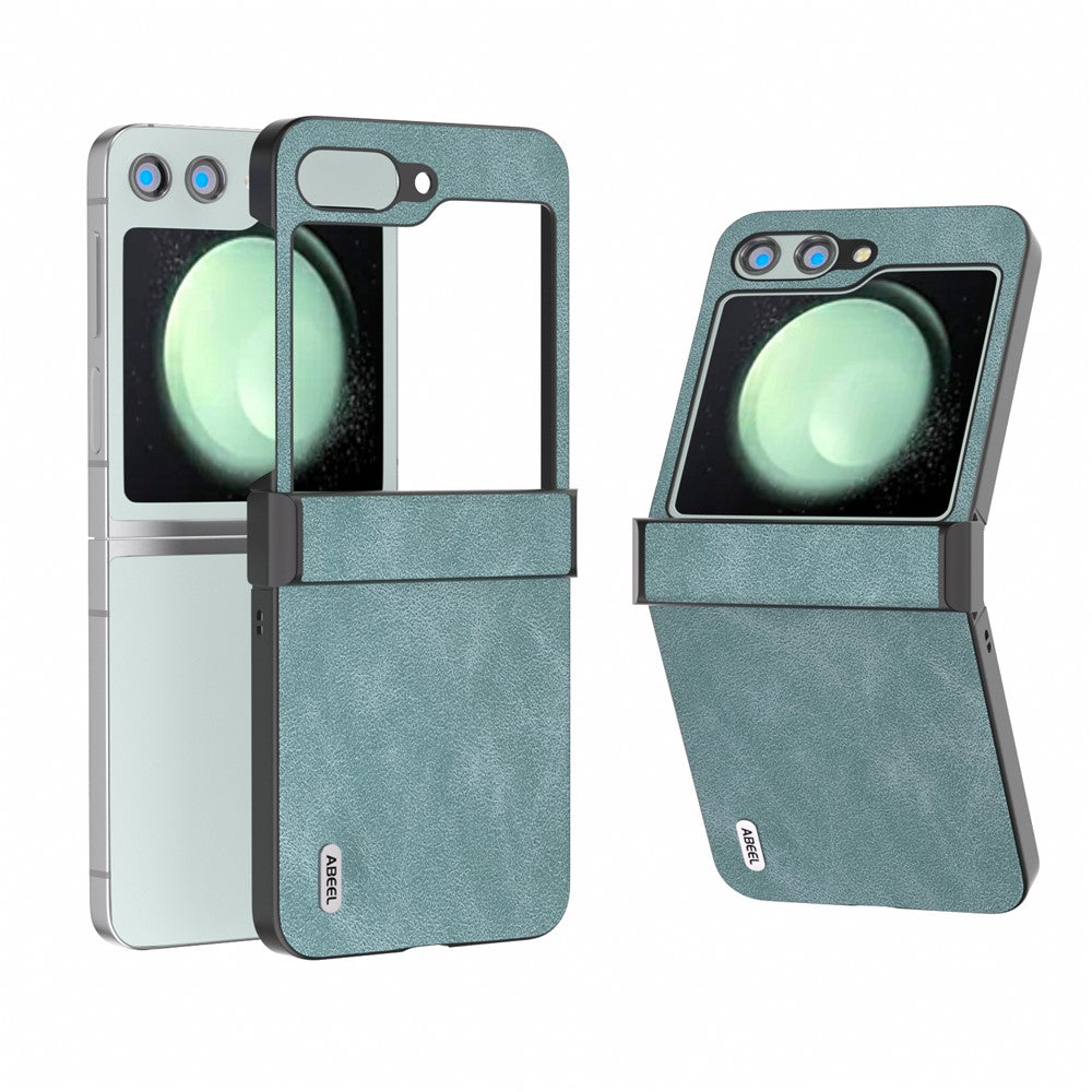 ABEEL Til Samsung Galaxy Z Flip5 5G Telefoncover PU Læder+PC Hængsel Design Cover