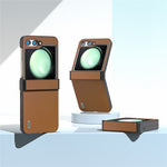 ABEEL For Samsung Galaxy Z Flip5 5G Phone Case Hinge Design Smooth Leather Back Cover