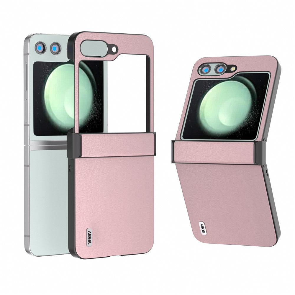 ABEEL For Samsung Galaxy Z Flip5 5G Phone Case Hinge Design Smooth Leather Back Cover