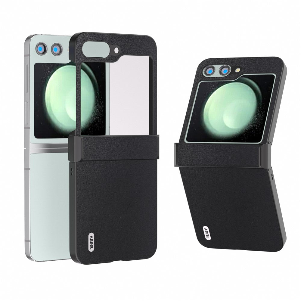 ABEEL For Samsung Galaxy Z Flip5 5G Phone Case Hinge Design Smooth Leather Back Cover