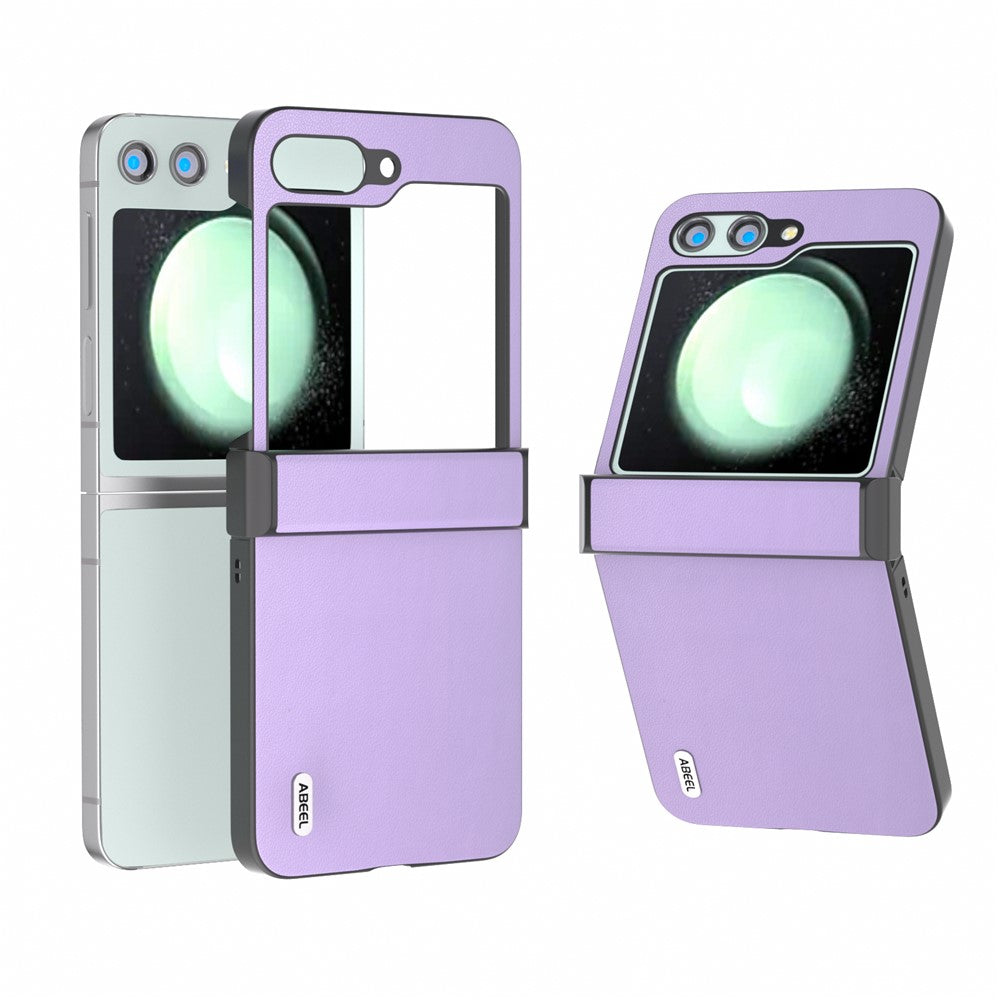 ABEEL For Samsung Galaxy Z Flip5 5G Phone Case Hinge Design Smooth Leather Back Cover