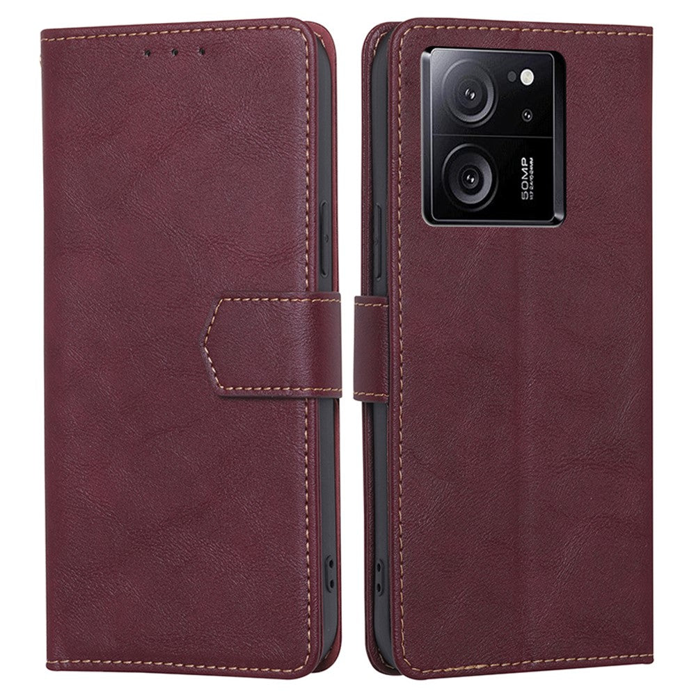 For Xiaomi Redmi K60 Ultra / 13T / 13T Pro Case Anti-Scratch PU Leather Cowhide Texture Wallet Phone Cover