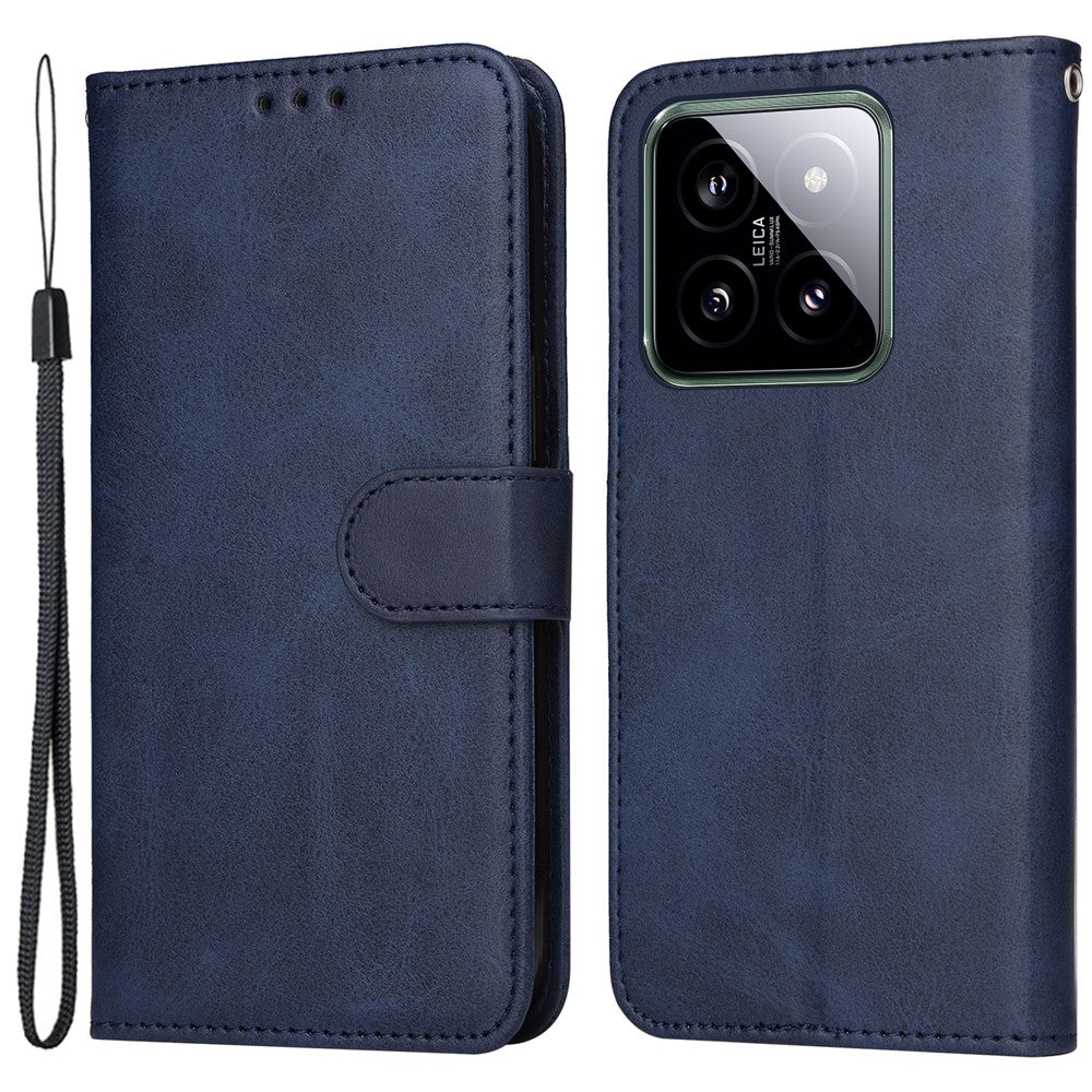 For Xiaomi 14 Case PU Leather Calf Texture Full Protection Phone Protector