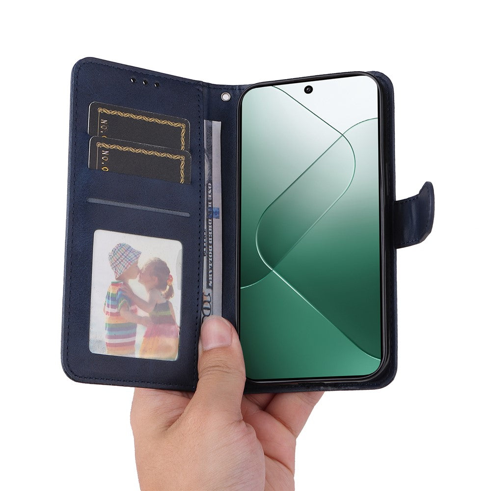 For Xiaomi 14 Case PU Leather Calf Texture Full Protection Phone Protector