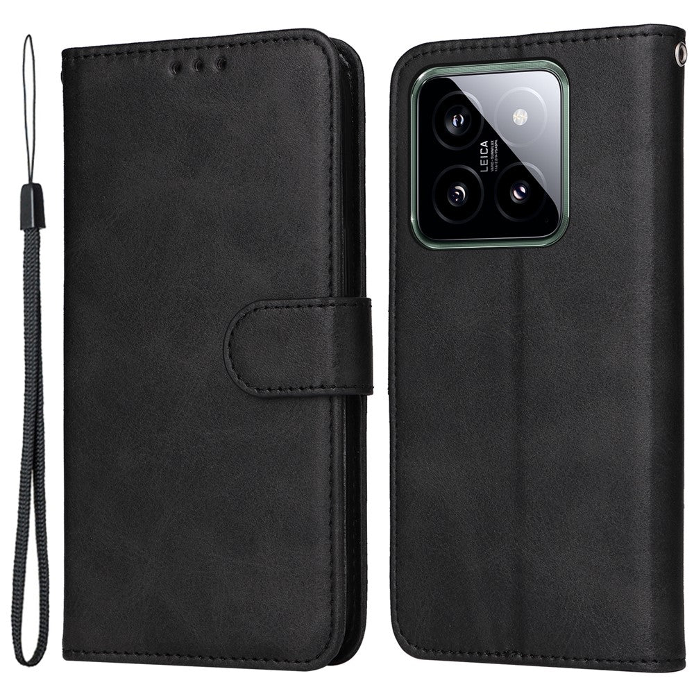 For Xiaomi 14 Case PU Leather Calf Texture Full Protection Phone Protector