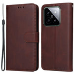 For Xiaomi 14 Case PU Leather Calf Texture Full Protection Phone Protector