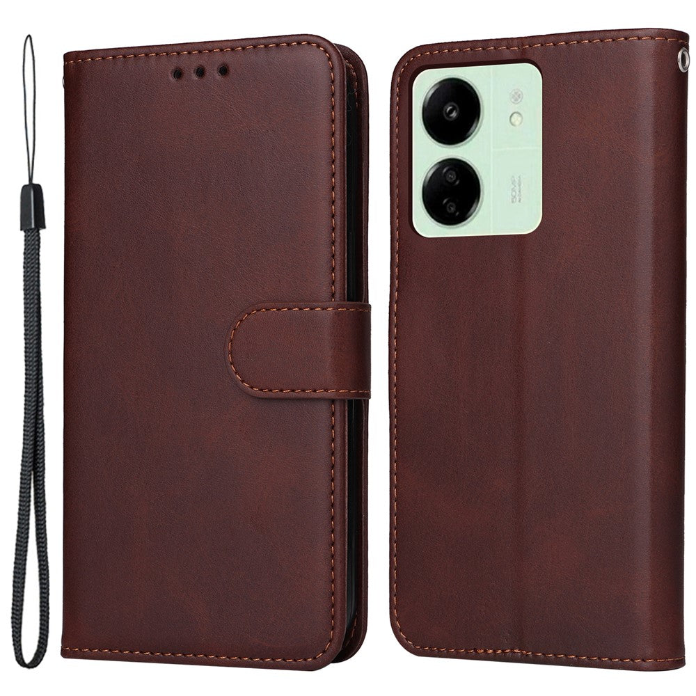 For Xiaomi Redmi 13C 4G / 5G / 13R 5G / Poco M6 5G / Poco C65 4G Case Shockproof PU Leather Phone Cover Calf Texture Phone Shell
