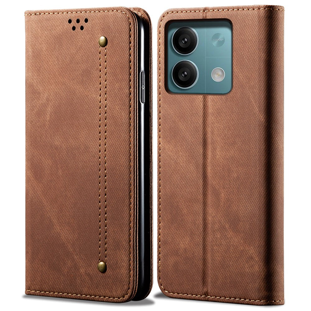 For Xiaomi Redmi Note 13 5G Case Anti-scratch PU Leather Flip Stand Phone Shell