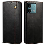 Xiaomi Redmi Note 13 5G-skal i PU-läder, Crazy Horse-plånbok, mobilmobilfodral