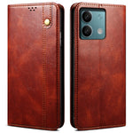 Xiaomi Redmi Note 13 5G-skal i PU-läder, Crazy Horse-plånbok, mobilmobilfodral