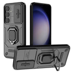 For Samsung Galaxy S24 Case Shockproof PC + TPU Slide Lens Kickstand Phone Cover