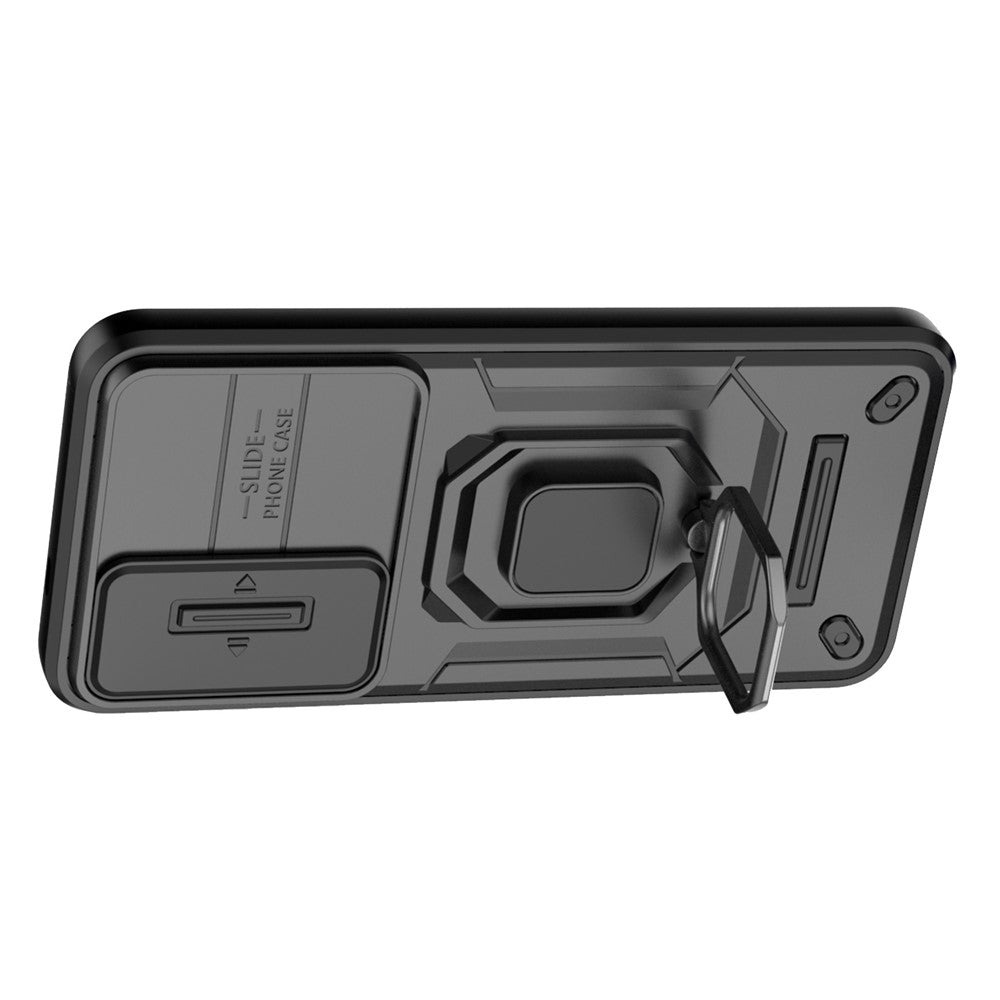 For Samsung Galaxy S24 Case Shockproof PC + TPU Slide Lens Kickstand Phone Cover