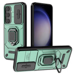 For Samsung Galaxy S24 Case Shockproof PC + TPU Slide Lens Kickstand Phone Cover