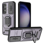 For Samsung Galaxy S24 Case Shockproof PC + TPU Slide Lens Kickstand Phone Cover
