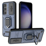 For Samsung Galaxy S24 Case Shockproof PC + TPU Slide Lens Kickstand Phone Cover
