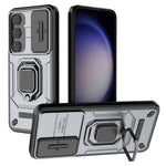 For Samsung Galaxy S24 Case Shockproof PC + TPU Slide Lens Kickstand Phone Cover