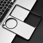 For Oppo Find N3 5G Case Carbon Fiber Texture Leather Coated PC Folding Phone Cover