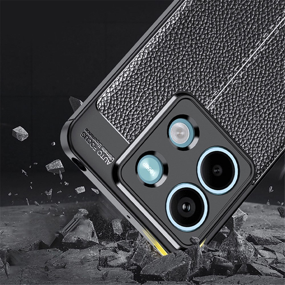 Litchi Texture Phone Cover For Xiaomi Redmi Note 13 5G Case TPU Shockproof Shell