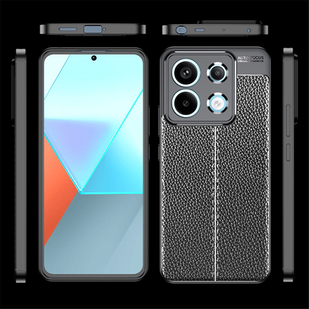 Litchi Texture Phone Cover For Xiaomi Redmi Note 13 5G Case TPU Shockproof Shell