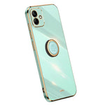 XINLI For Samsung Galaxy A05 4G Case Electroplating Edge Ring Kickstand TPU Cover