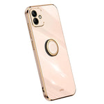 XINLI For Samsung Galaxy A05 4G Case Electroplating Edge Ring Kickstand TPU Cover
